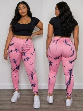 Tie-Dye Pink High-Rise Leggings